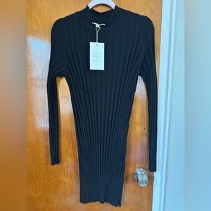Sézane NWT Donatella merino wool pleated ribbed dress